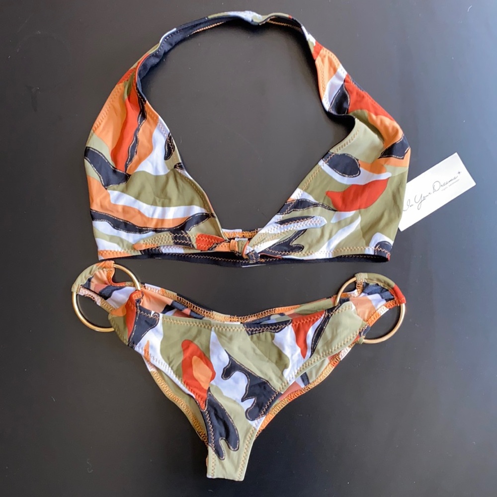 Orange Camo Tie Bikini